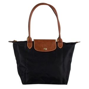 Longchamp Le Pliage Black Nylon and Leather Purse
